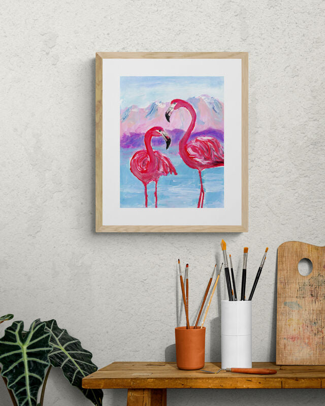 Druck "Zwei Flamingos"