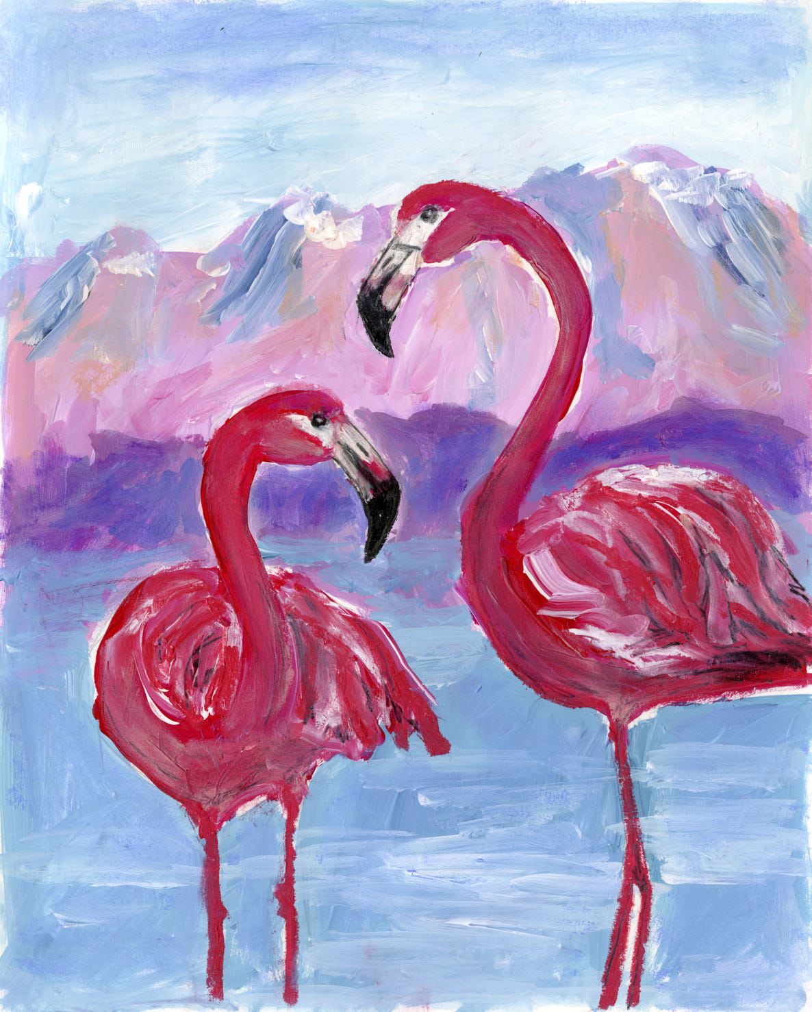 Druck "Zwei Flamingos"