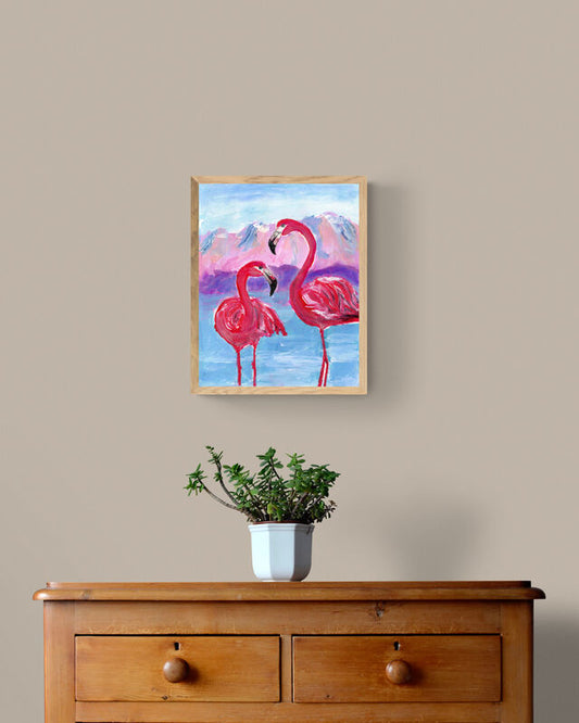 Druck "Zwei Flamingos"